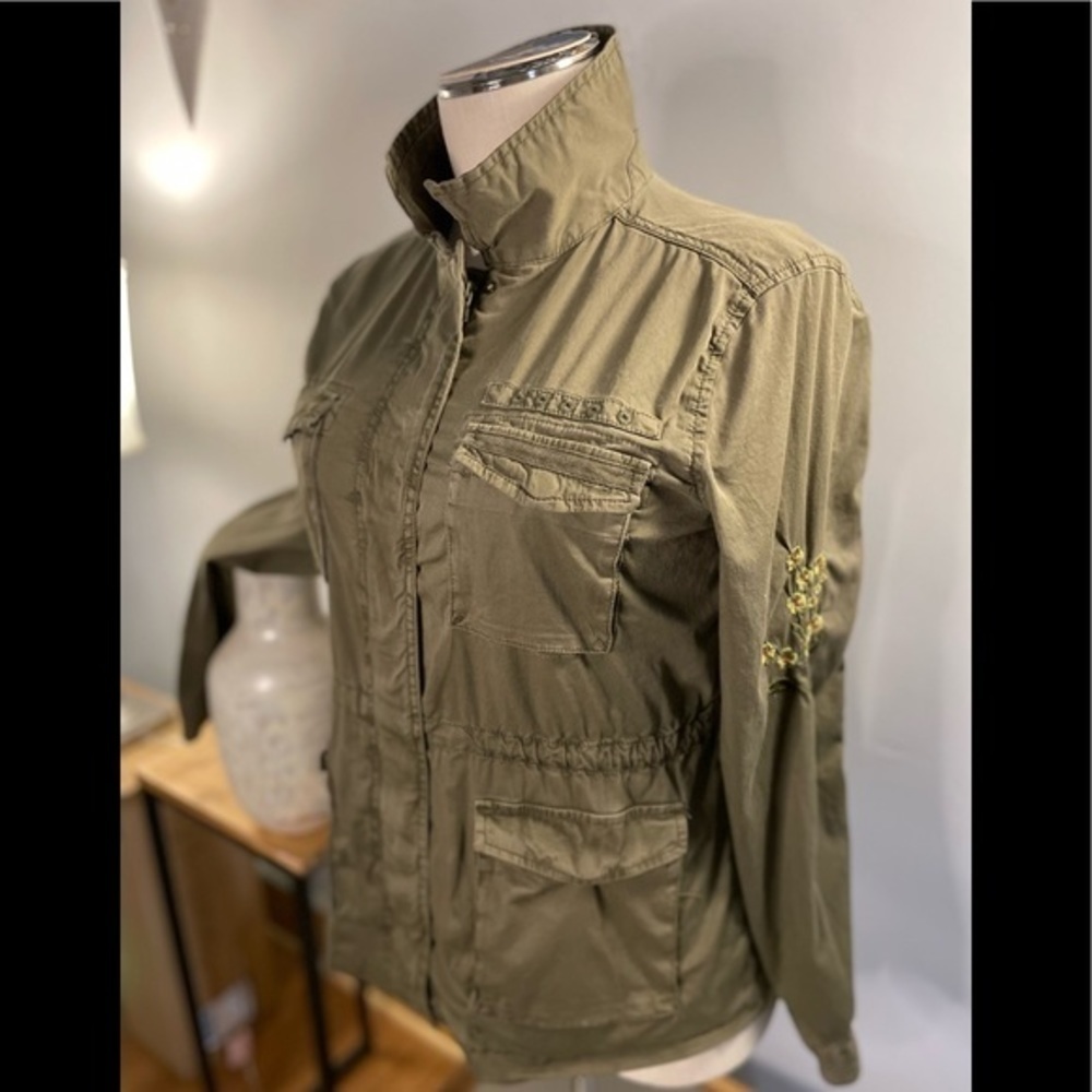 ☀️Green Embroidered Floral Embellishment Jacket - Picture 4 of 5
